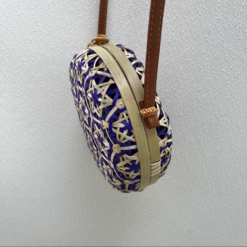 Wicker straw crossbody bag rattan summer purse - Picture 3 of 7